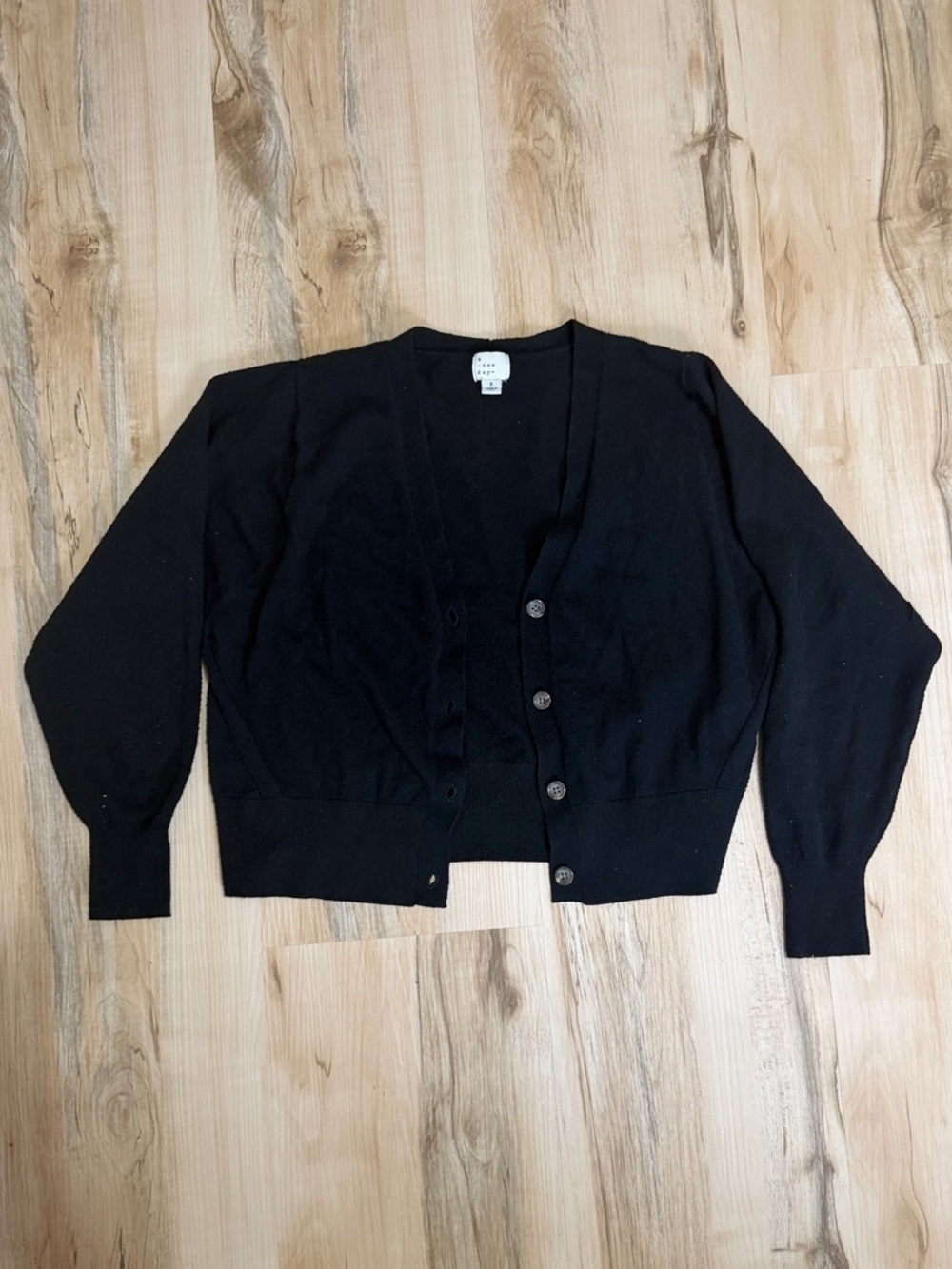 Black Women's Button-Up V-Neck Cardigan Sweater